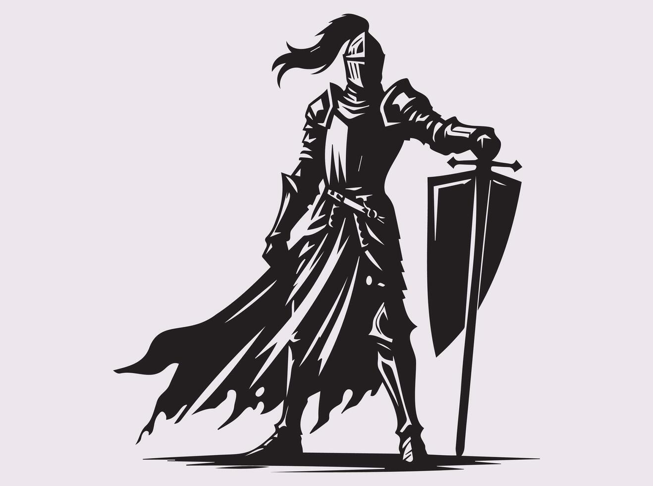 Knight Silhouette for Noble Warriors, Historic Battles, and Kingdom Defenders vector