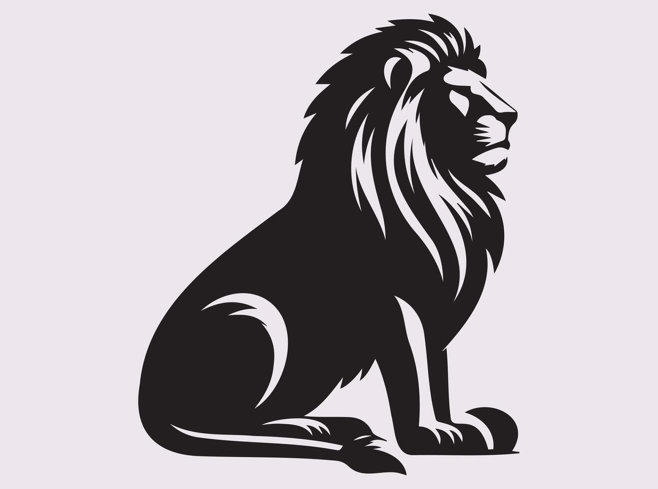 Strong Black Lion Activities Silhouette, Lion in Motion Artwork vector