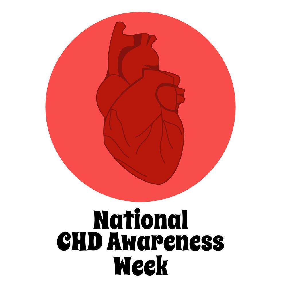 National CHD Awareness Week, simple horizontal banner or poster on the topic of heart disease vector