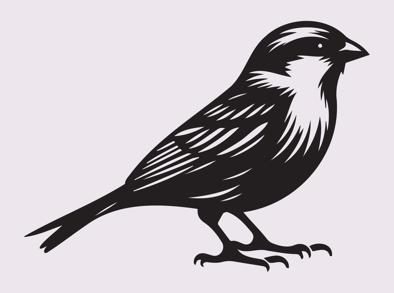 Black Sparrow Flying Silhouette, Stunning Bird Design vector