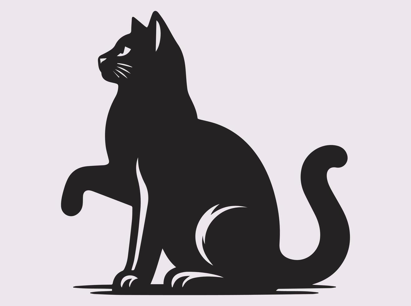 Bold Black Cat Silhouette Standing Out with a Confident Look vector
