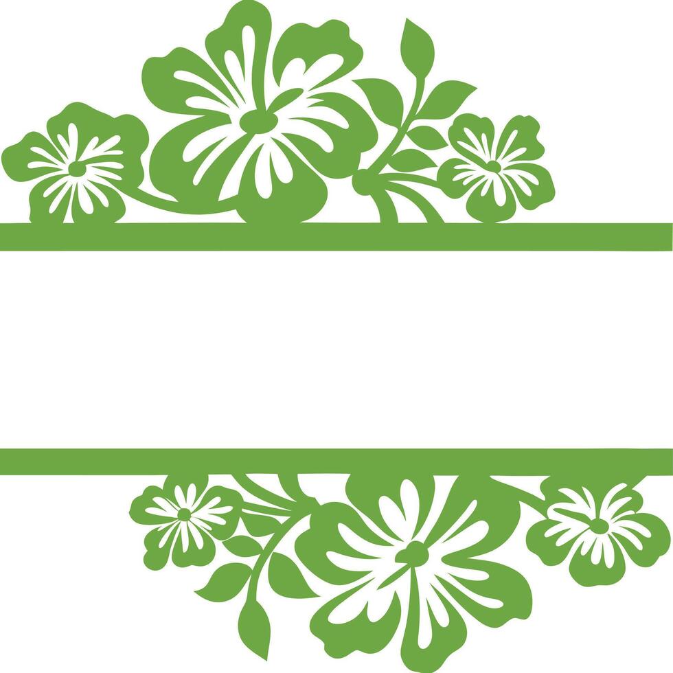 Elegant Green and white hibiscus floral design. vector