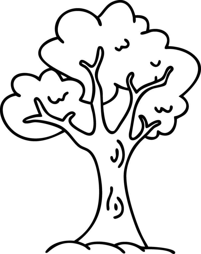 Outline of Leafy Tree for Nature Prints and Coloring Books vector