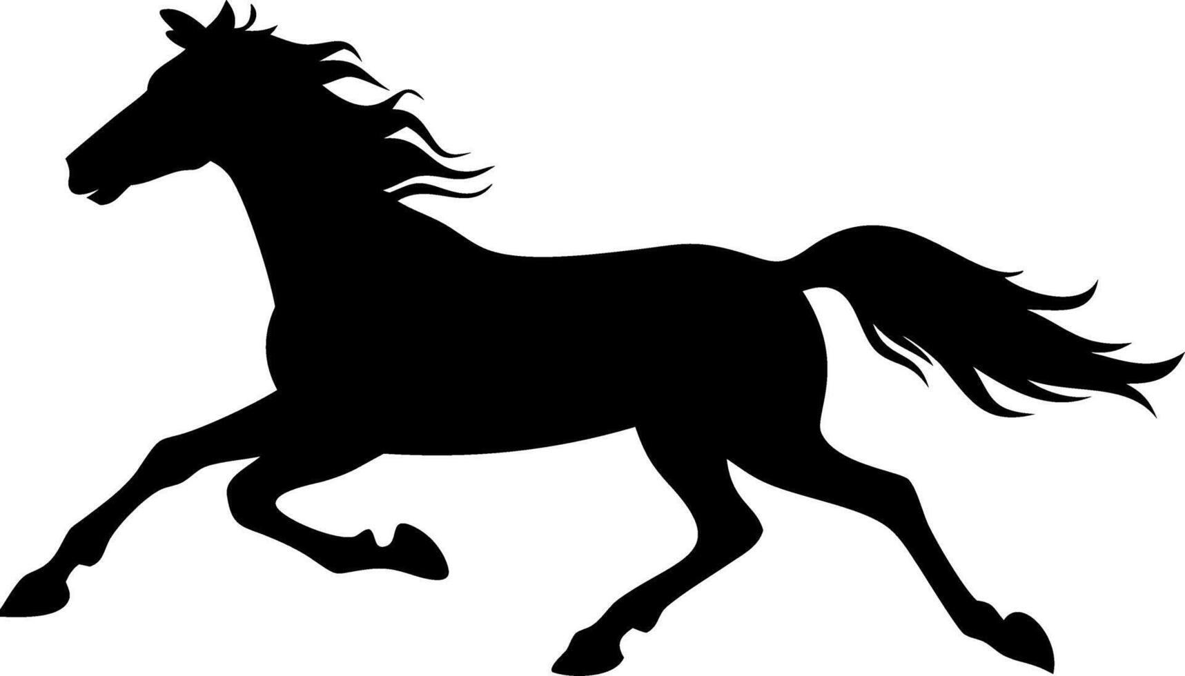 Galloping Horse Silhouette Design for Art and Decoration vector