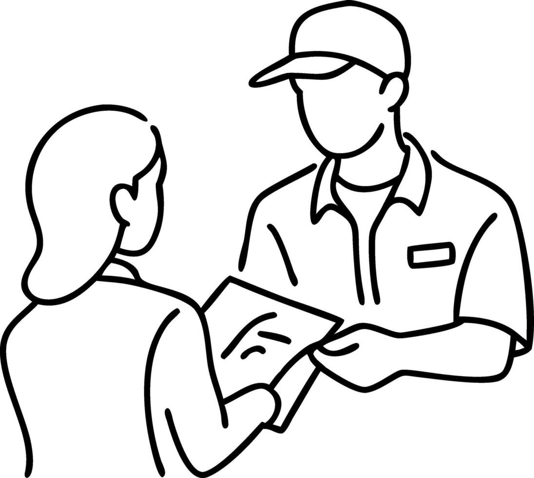 Delivery Service Outline Illustration for Business and Marketing Use vector