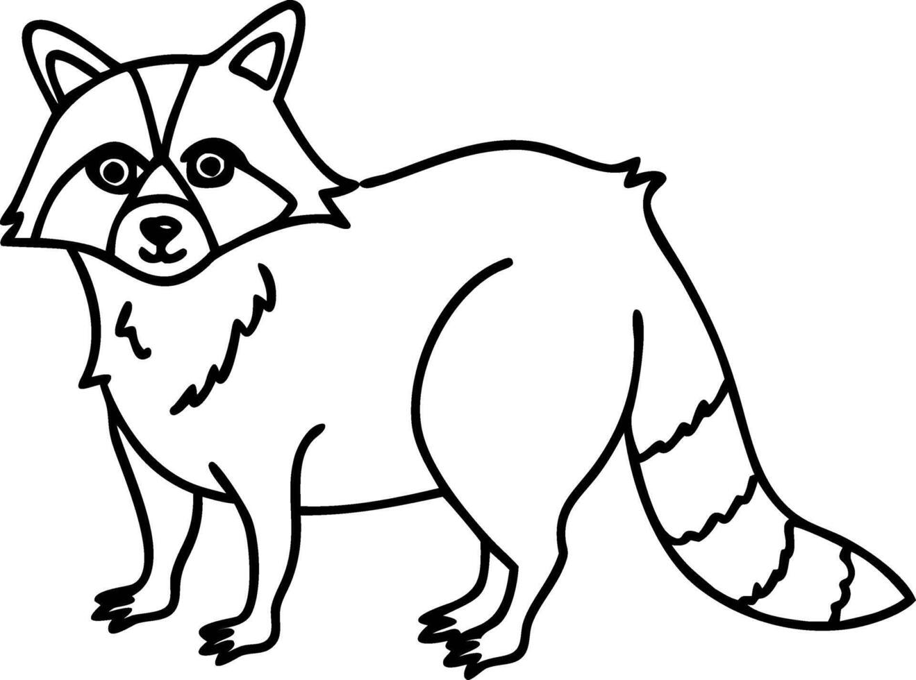 Illustration of Raccoon Outline for Coloring and Design Projects vector