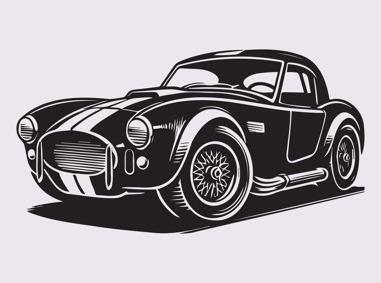 High-Quality Black Color Classic Car Silhouette for Old-School Auto Fans and Designers vector