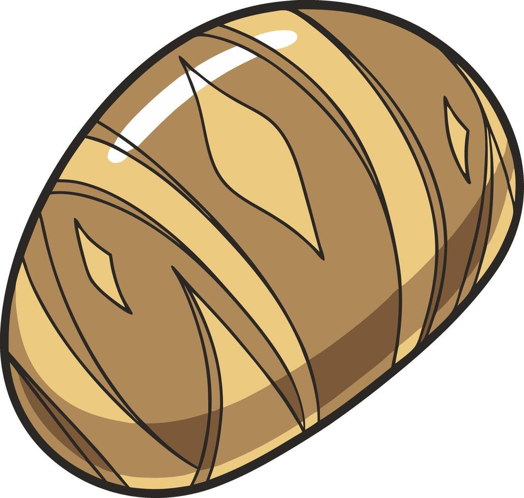Freshly Baked Rustic Bread Loaf Illustration for Bakery and Culinary Designs vector