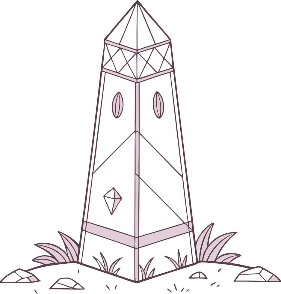 Geometric Obelisk Monument Art for Illustration and Design Projects vector