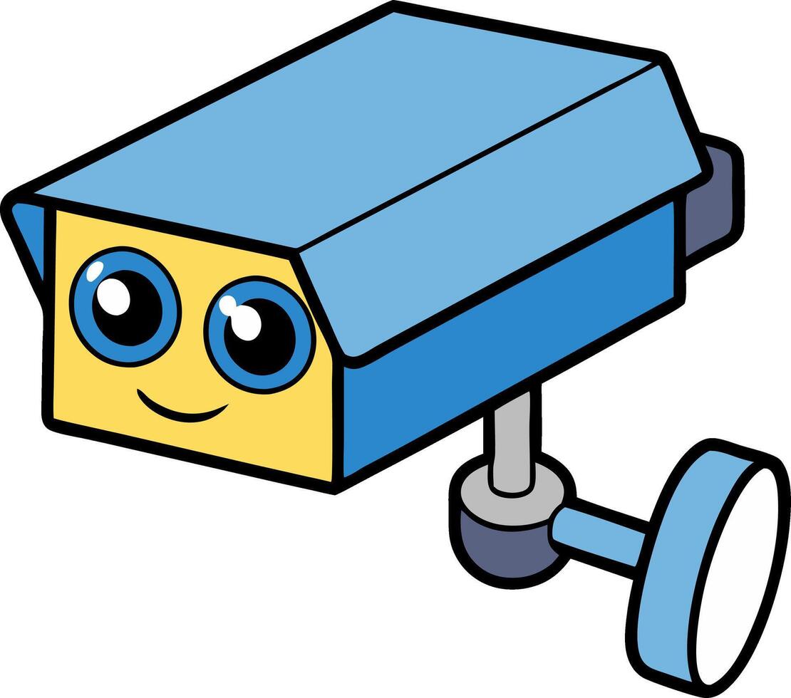 Cute Cartoon Security Camera Illustration for Kids and Educational Materials vector