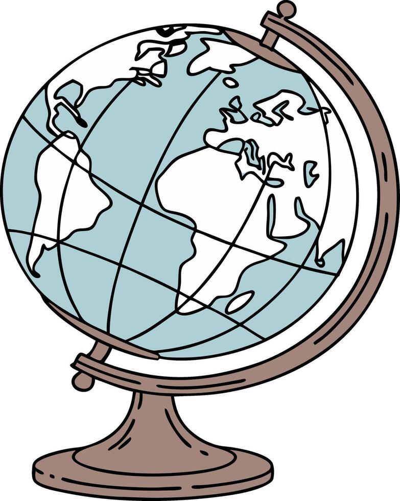 Vintage Educational World Globe Illustration for Learning and Decor vector