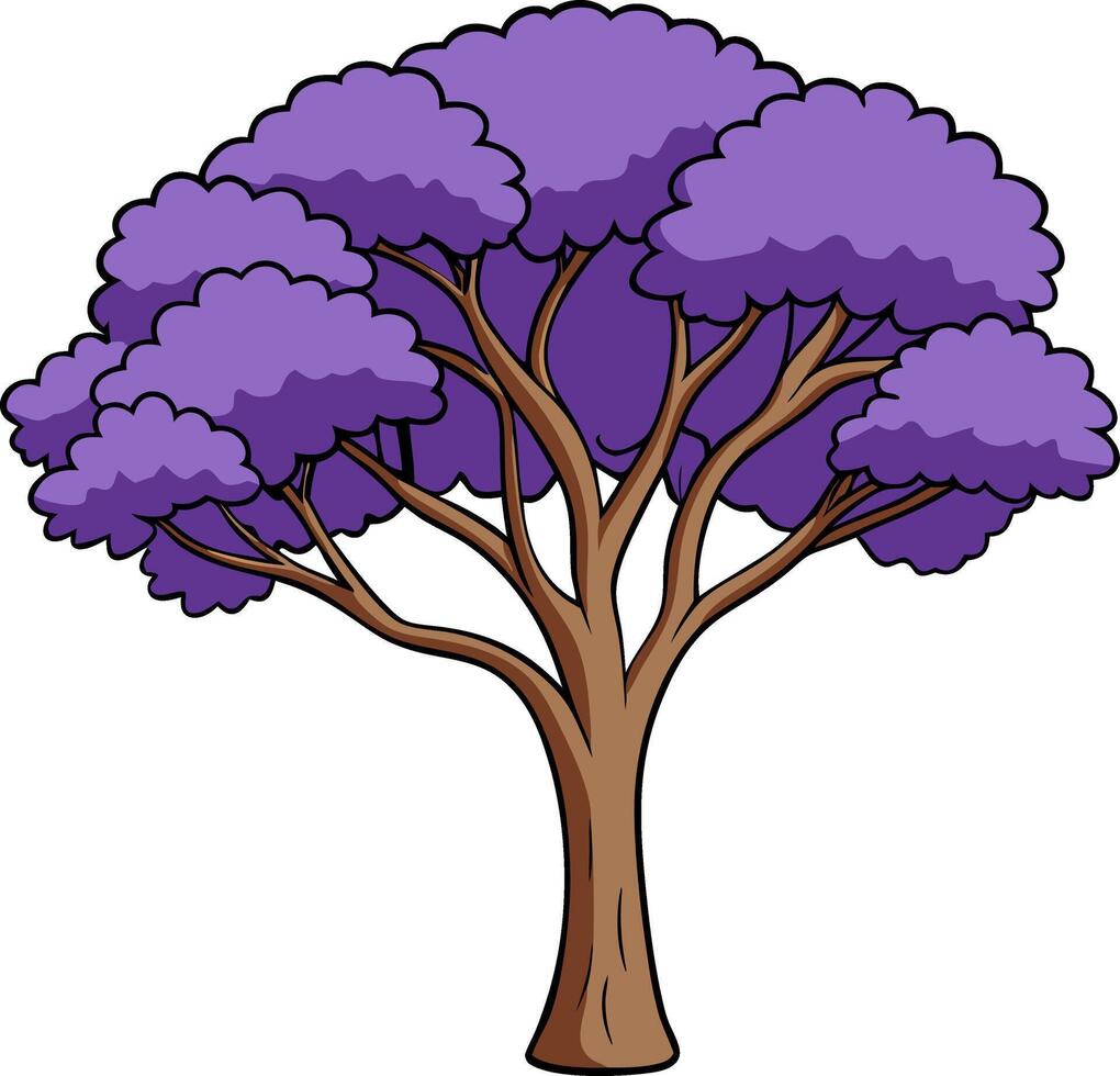 Vibrant Purple Tree Illustration for Nature Art and Design Projects vector
