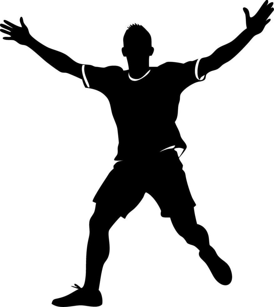 Energetic Man Silhouette Jumping for Sports and Fitness Design vector