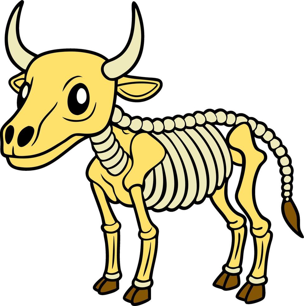 Cartoon Cow Skeleton Illustration for Educational and Creative Projects vector