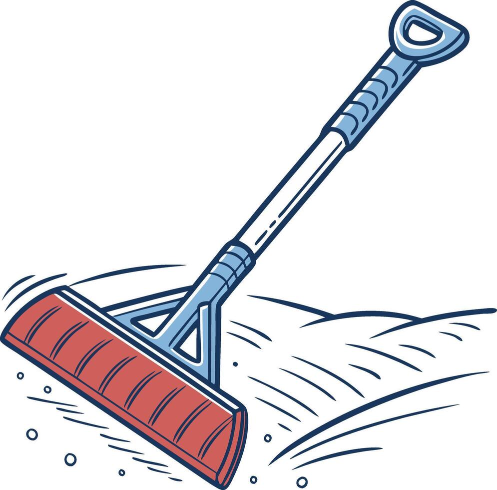 Red Broom Sweeping Motion Illustration for Cleaning Designs vector
