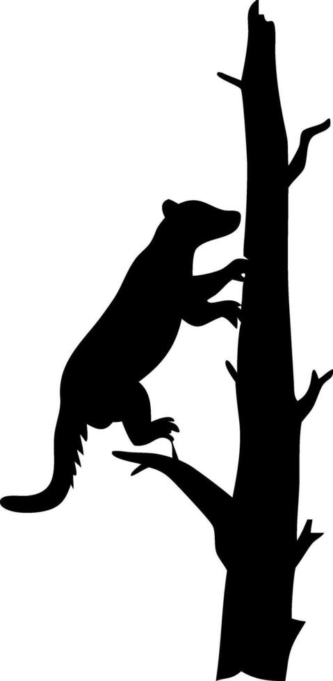 Silhouette of Bear Climbing Tree Illustration for Nature Designs vector
