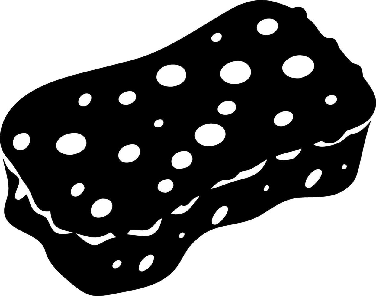 Black Silhouette Cleaning Sponge Illustration for Household Designs vector