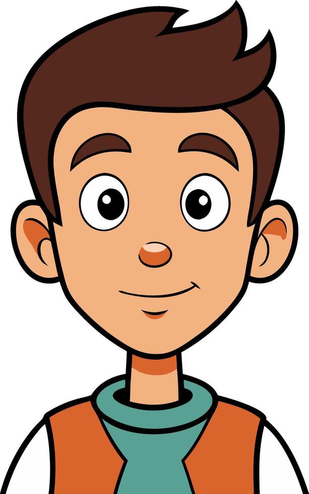 Cartoon Character Young Boy Smiling Art for Illustrations and Design Projects vector