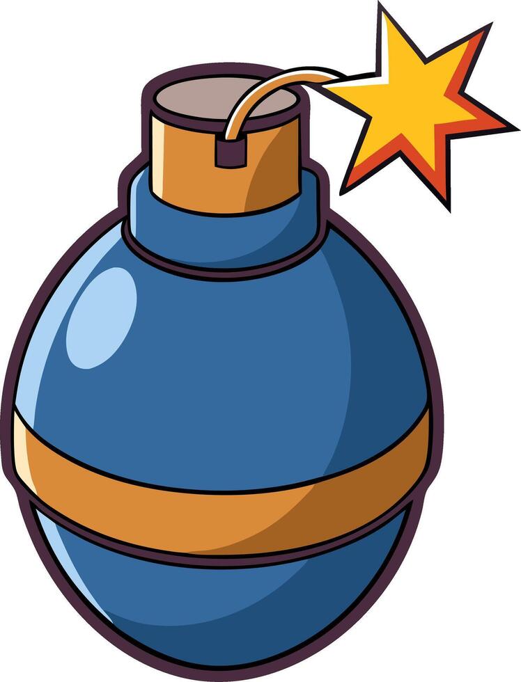 Cartoon Blue Bomb with Lit Fuse Perfect for Gamings and Illustrations vector