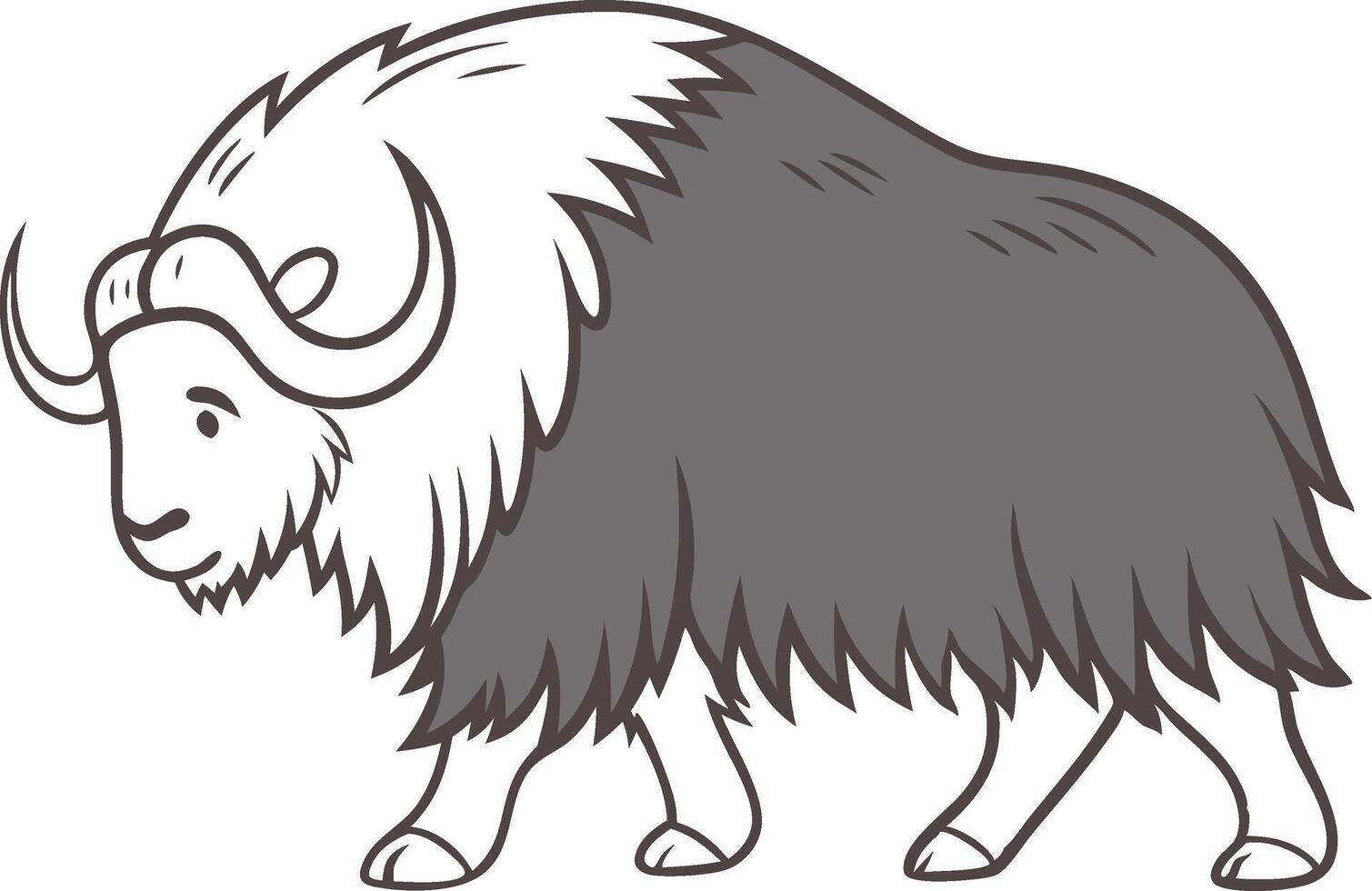 Majestic Musk Ox Illustration for Wildlife Art and Design Projects vector