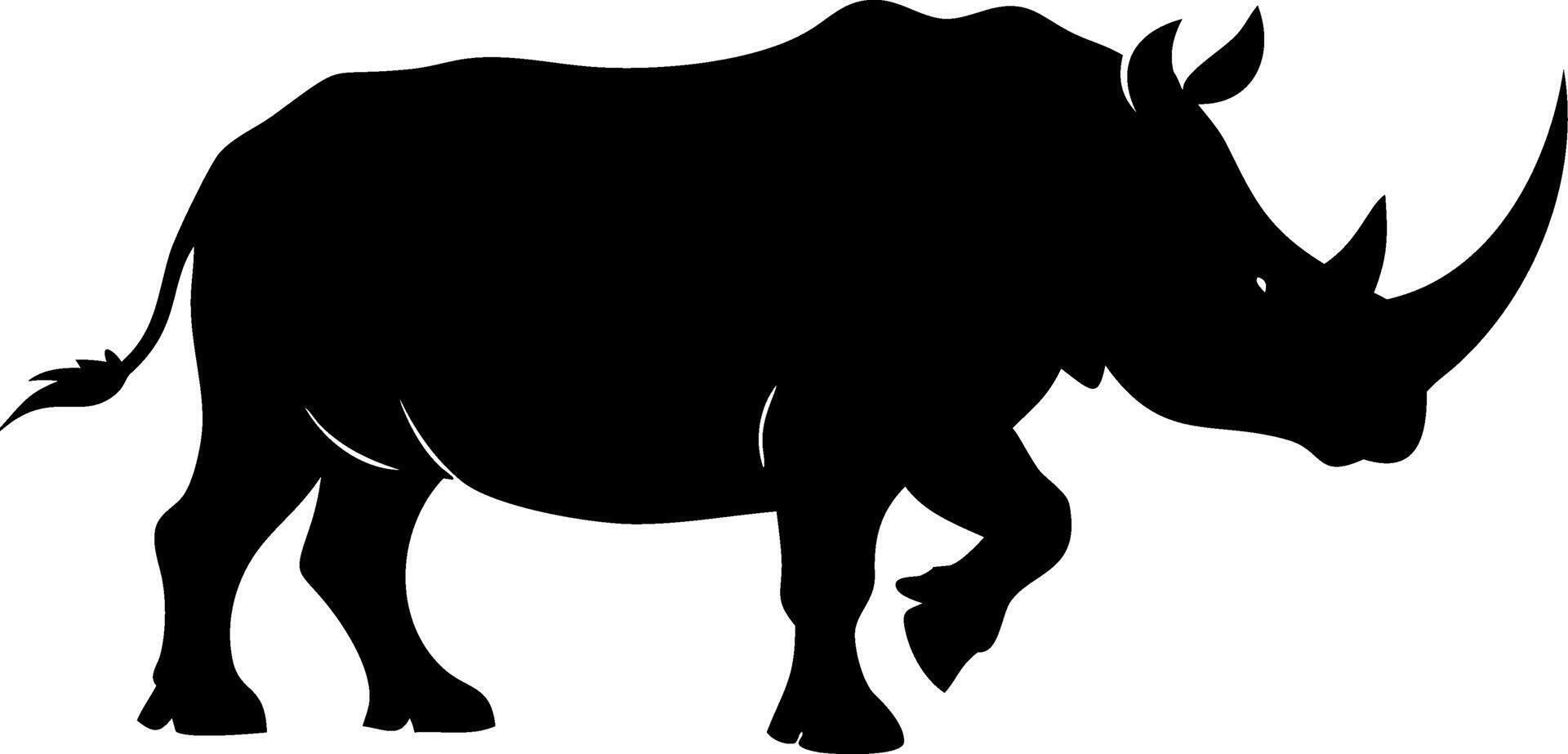Rhino Silhouette Wildlife for Tattoo and Illustration Design vector