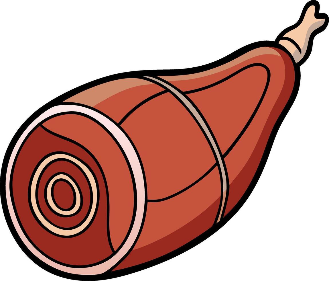 Illustration of Whole Ham with Bone for Culinary and Branding Design vector