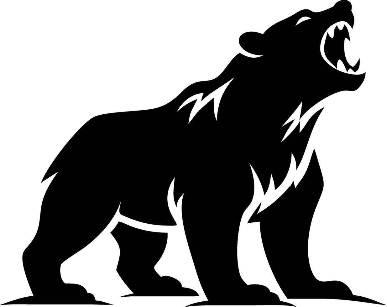 Roaring Bear Silhouette Art for Tattoos and Graphic Designs vector