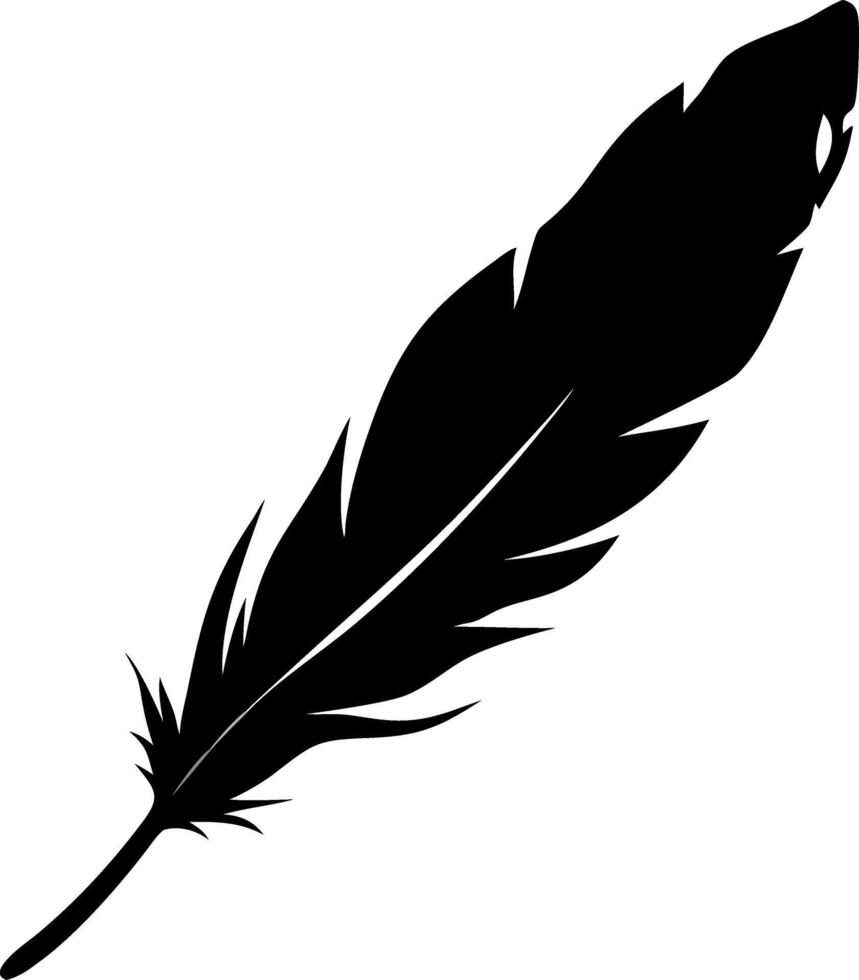 Black Feather Silhouette Illustration for Art and Design Projects vector