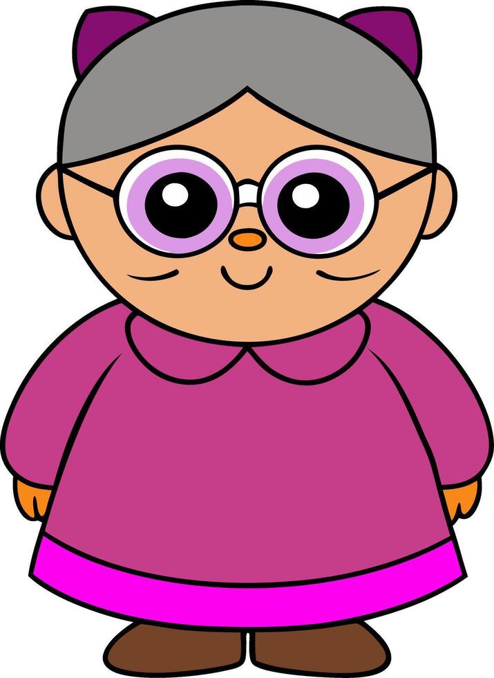 Cartoon Grandma Illustration for Kids Books and Craft Projects vector