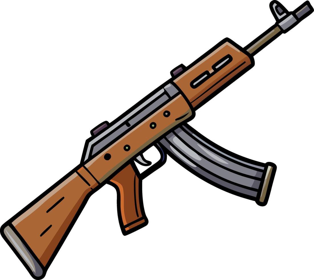 Illustration of Assault Rifle for Military Themed Designs and Apps vector