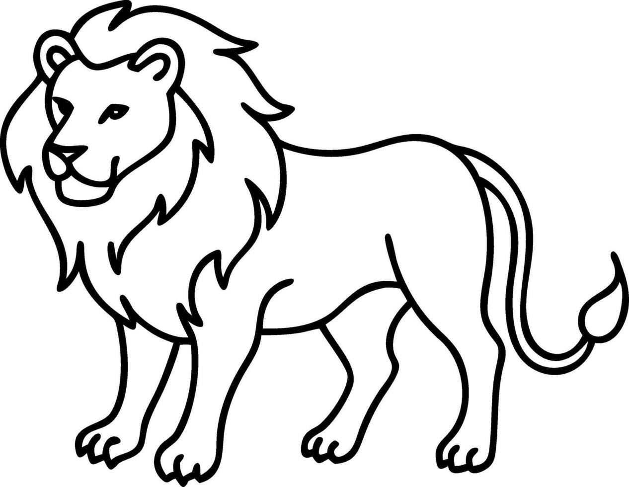 Majestic Lion Outline Art for Coloring Book and Tattoo Designs vector