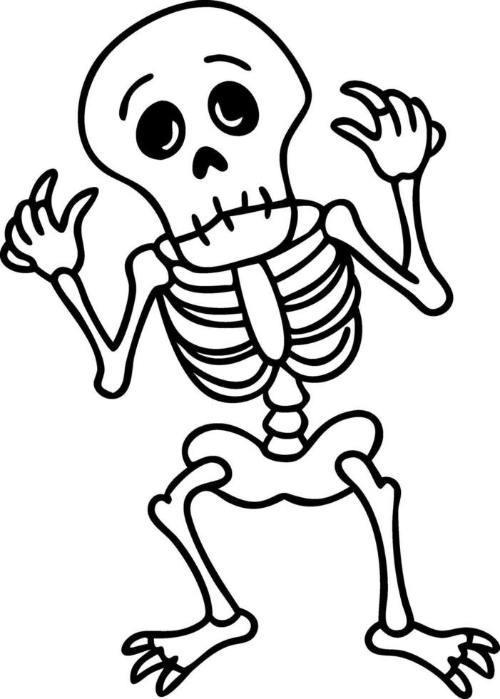 Spooky Cartoon Skeleton for Halloween and Creative Designs vector