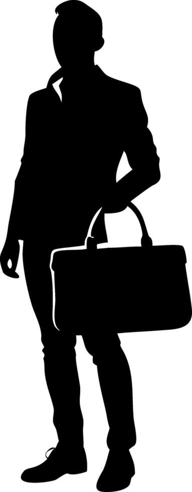 Business Professional Silhouette with Briefcase Illustration vector