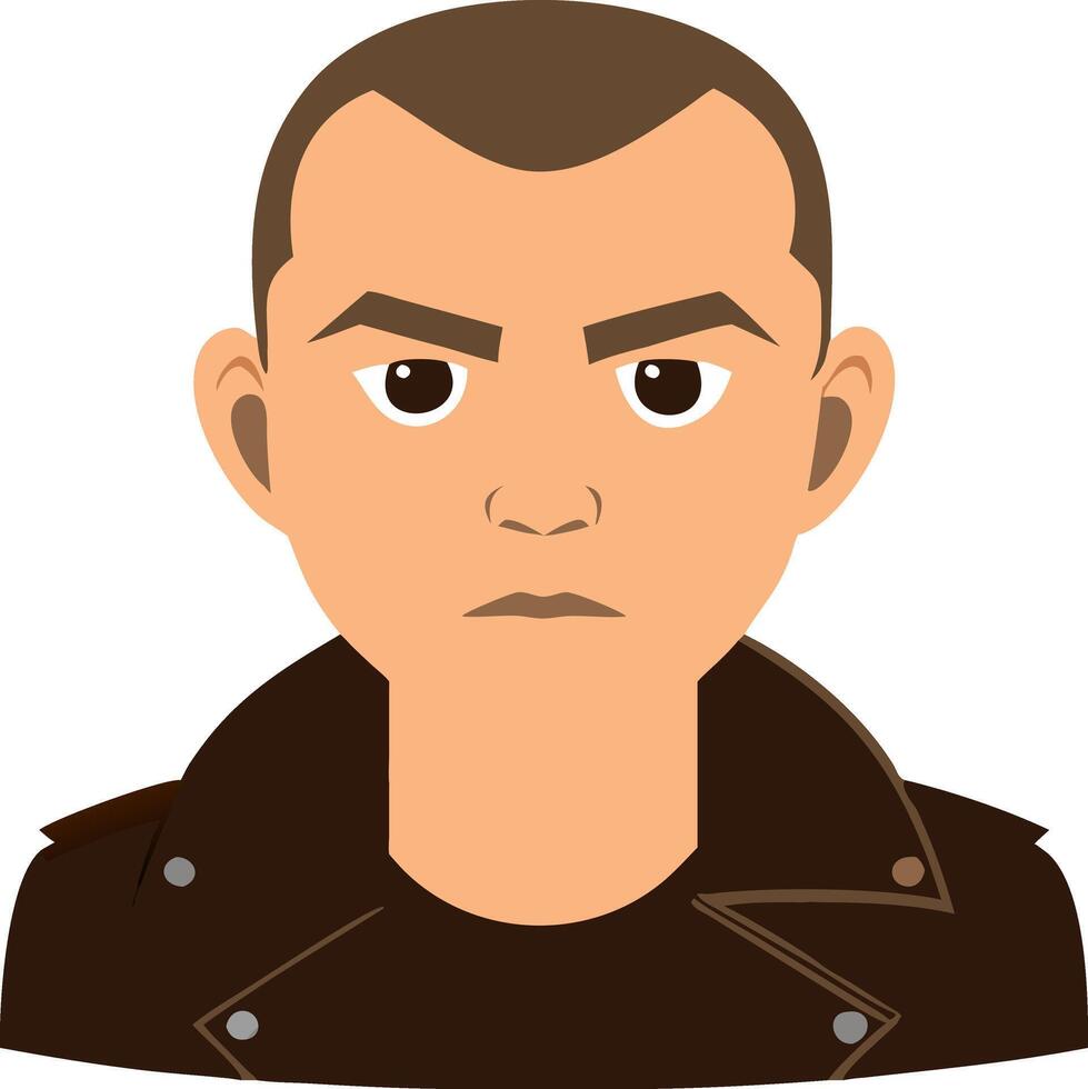 Illustration Tough Man with Leather Jacket Ideal for Tattoos and Characters vector