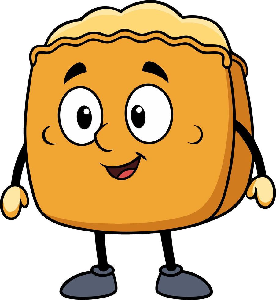 Cartoon Pie Character Illustration for Kids and Educational Use vector