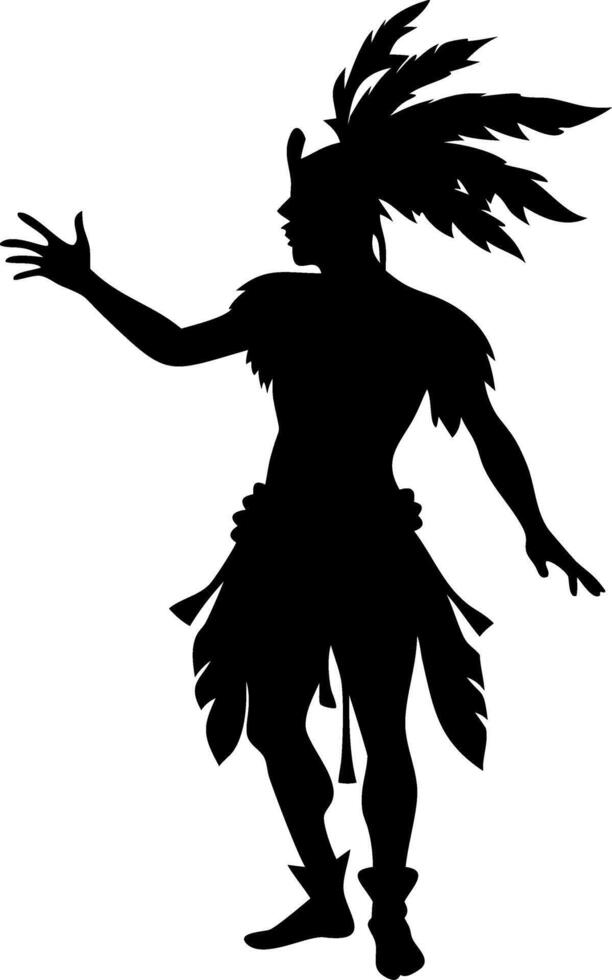 Tribal Warrior Silhouette Illustration for Tattoo and Design Projects vector