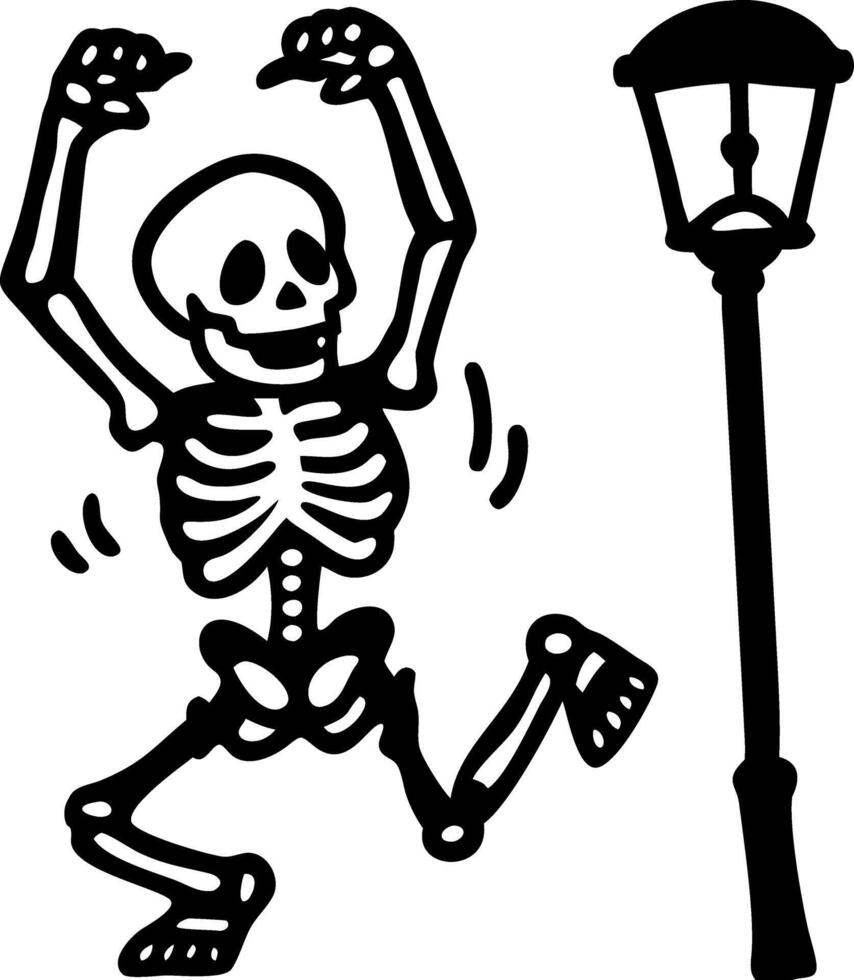 Dancing Skeleton Illustration for Halloween Decor and Design vector