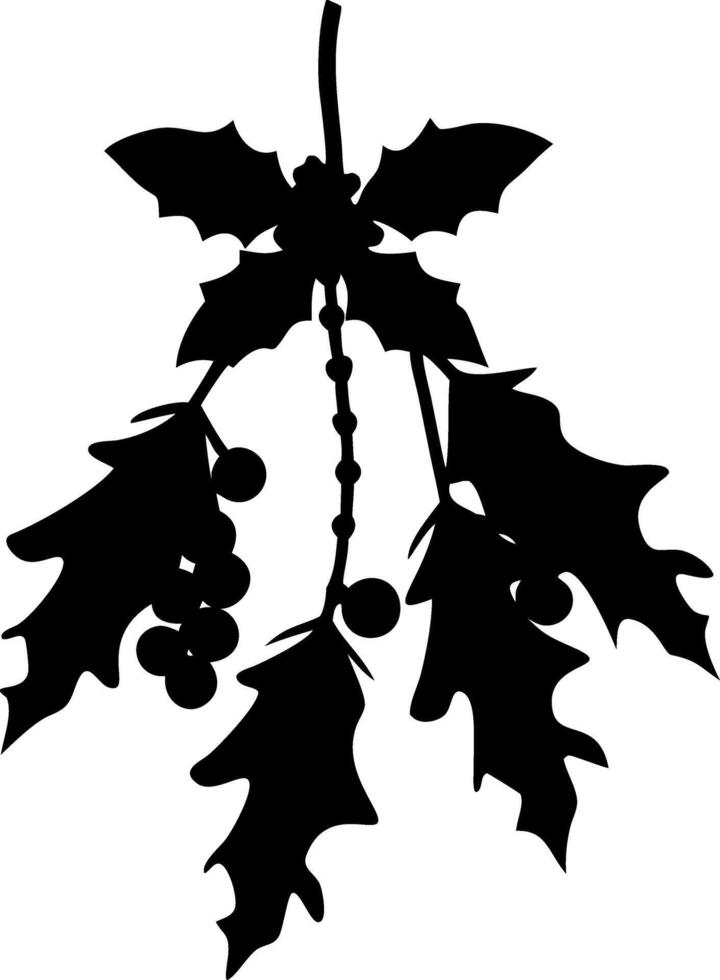 Christmas Mistletoe Silhouette for Holiday Decor and Seasonal Designs vector