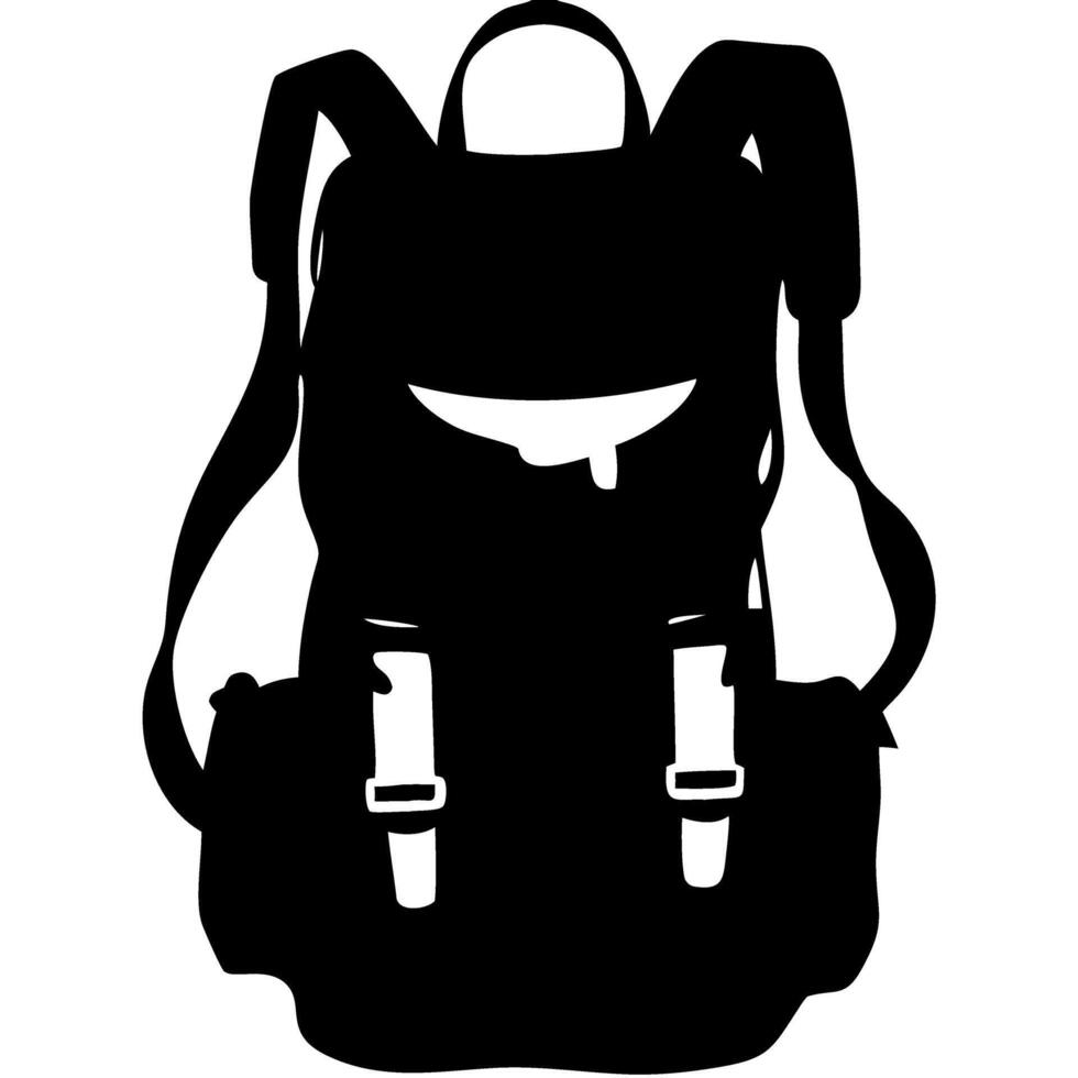 Silhouette Backpack Illustration for Travel and Outdoor Design Projects vector