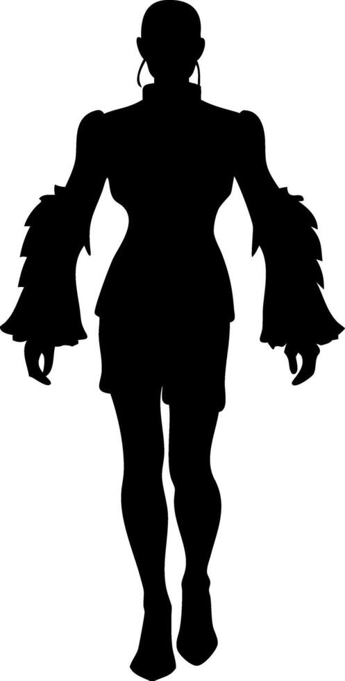 Fashion Silhouette Woman in Stylish Dress for Design and Creativity vector
