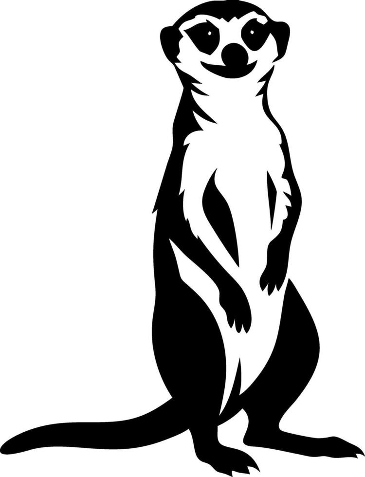 Meerkat Silhouette Illustration for Wildlife Design and Art Projects vector