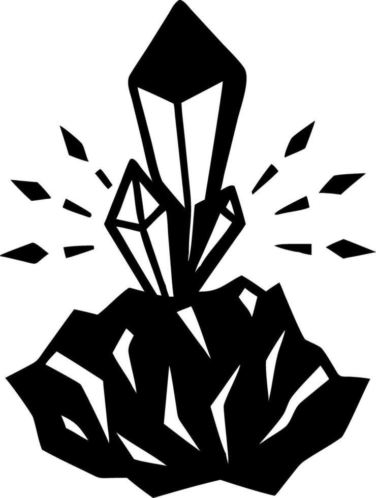 Shattered Crystal Cluster Illustration for Tattoo and Coloring Book Design vector