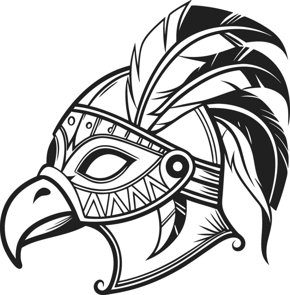 Intricate Bird Mask with Feathers Illustration for Design and Decoration vector