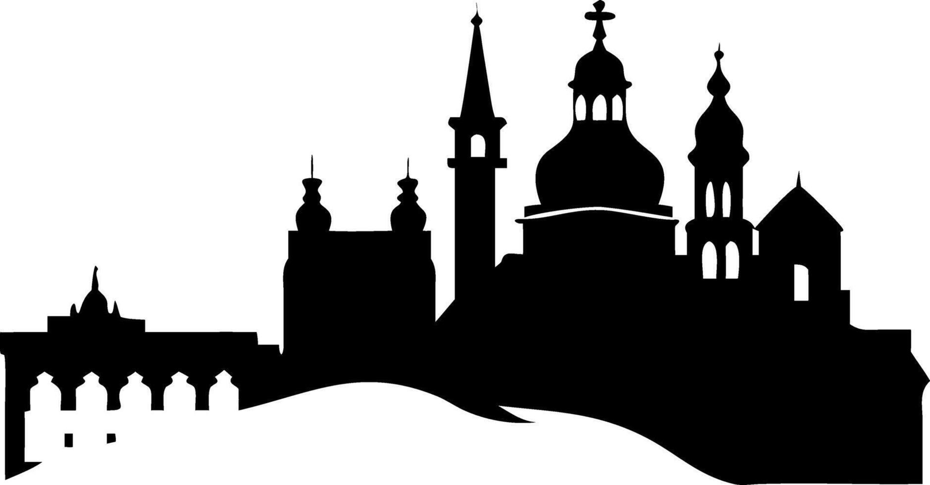 Historic City Skyline Silhouette for Design and Decoration Projects vector
