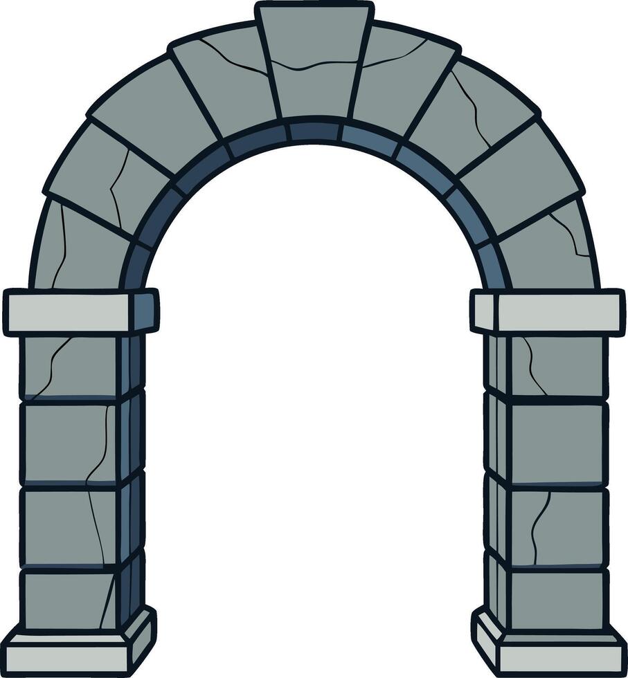 Ancient Stone Archway Illustration for Historical Design Projects vector