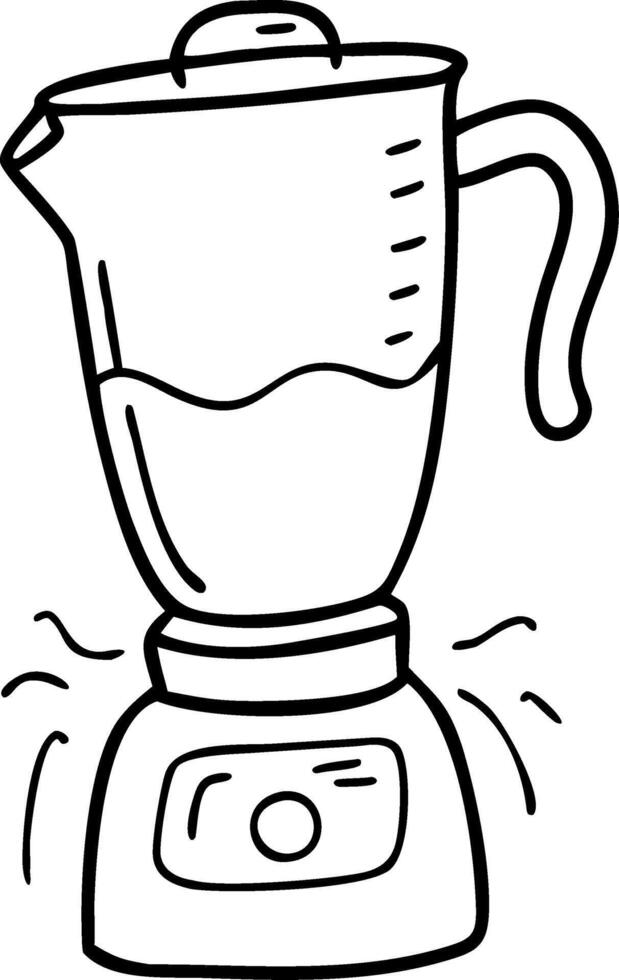 Hand Drawn Blender Appliance Illustration for Kitchen Decor and Culinary Projects vector