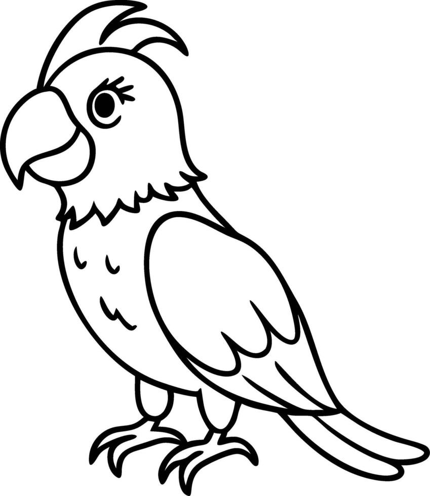 Cute Parrot Outline for Coloring Books and Kids Crafts vector
