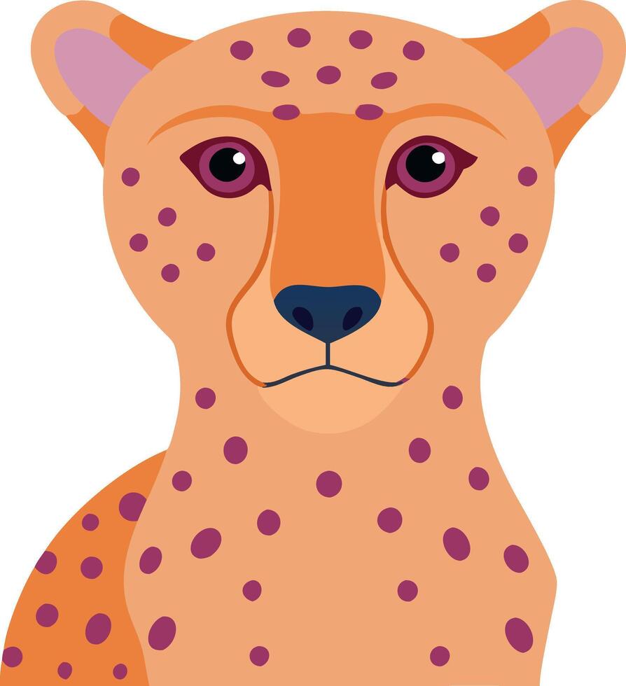 Colorful Cheetah Face Illustration for Creative Design Projects vector