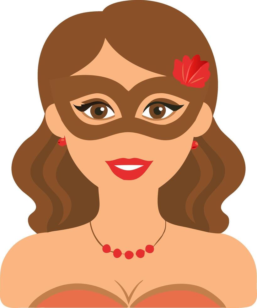 Elegant Woman in Carnival Masquerade Mask Illustration for Event Invitations vector