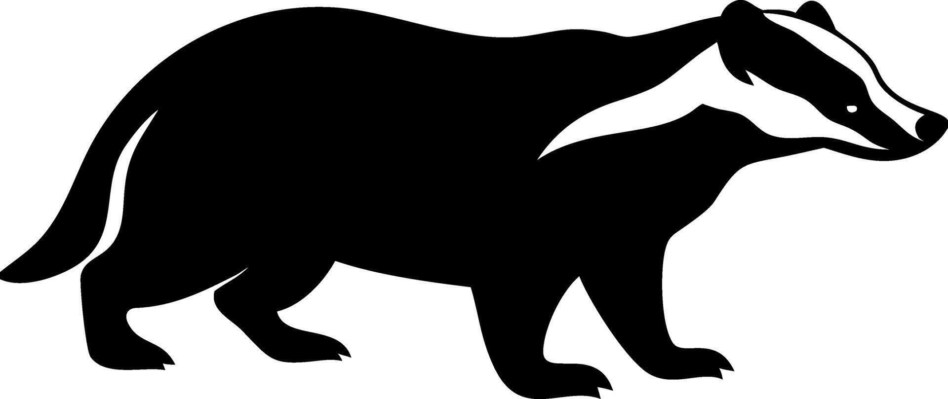Illustration of Black Badger Silhouette for Wildlife Art and Design Projects vector